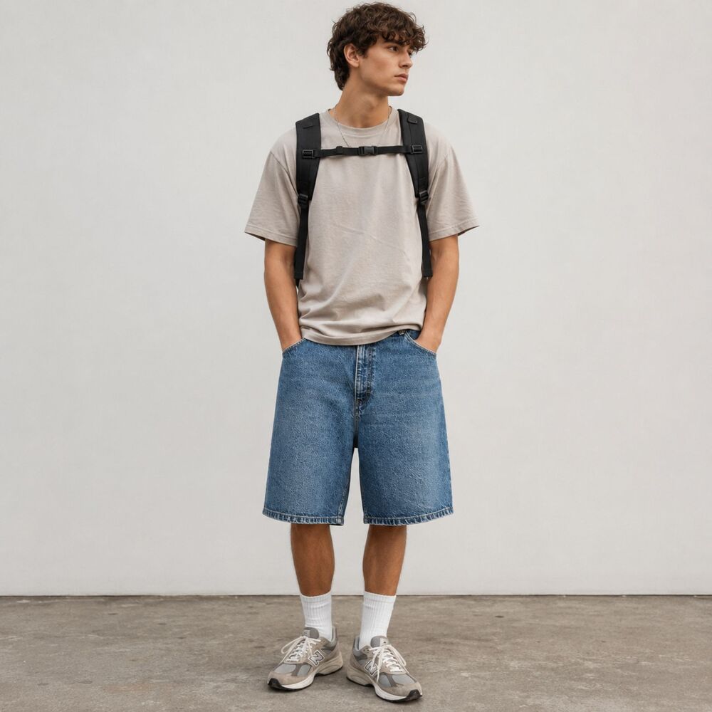 Vtg 90s Cabelas Baggy Denim Jorts Mens 38 Reg Gorpcore Skater Jean Shorts